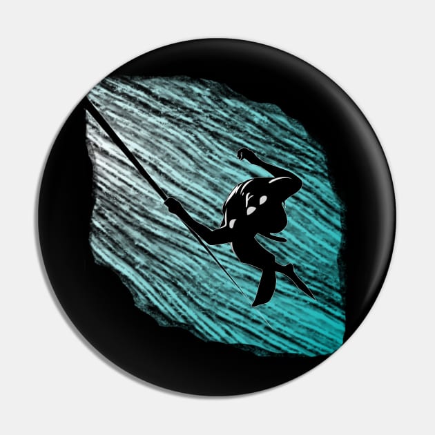 Diver silhouette deep sea diving gift Pin by RRDESIGN