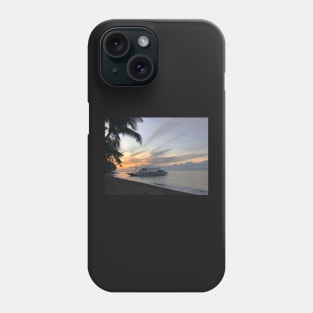 fishing boat at sunset Phone Case