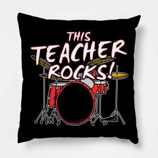 This Teacher Rocks Drums Drummer Pillow