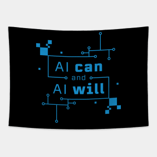 AI Can and AI Will Circuit Blue Tapestry