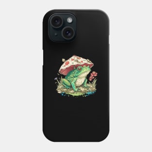 Cottagecore Aesthetic Frog under Mushroom Vintage Phone Case