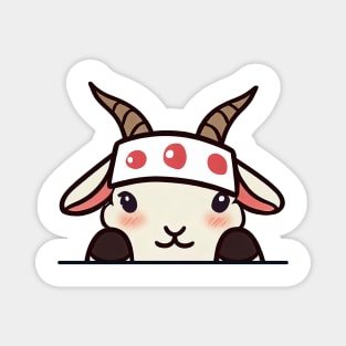 Sneaky japanese goat so cute Magnet