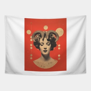 Aries collage art astrology Tapestry