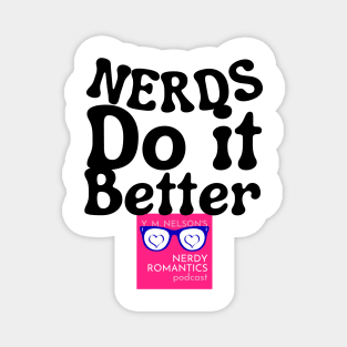 Nerds Do it Better - Pink Nerdy Romantics Logo Magnet