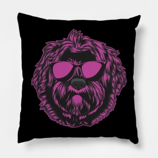 Portuguese Water Dog Pink Neon Vibes Pillow