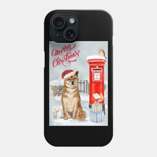 Shiba Inu Merry Christmas Santa Dog Holiday Greeting Phone Case