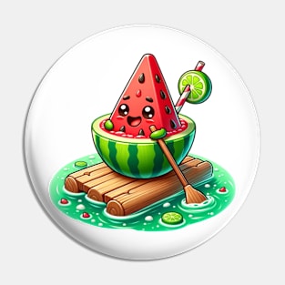 Watermelon Raft Adventure - Juicy Joyride on Citrus Waves Pin