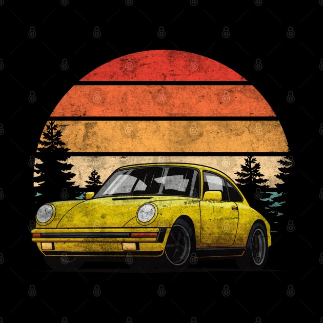 Retro Sunset 911 964 Oldtimer Car by Automotive Apparel & Accessoires