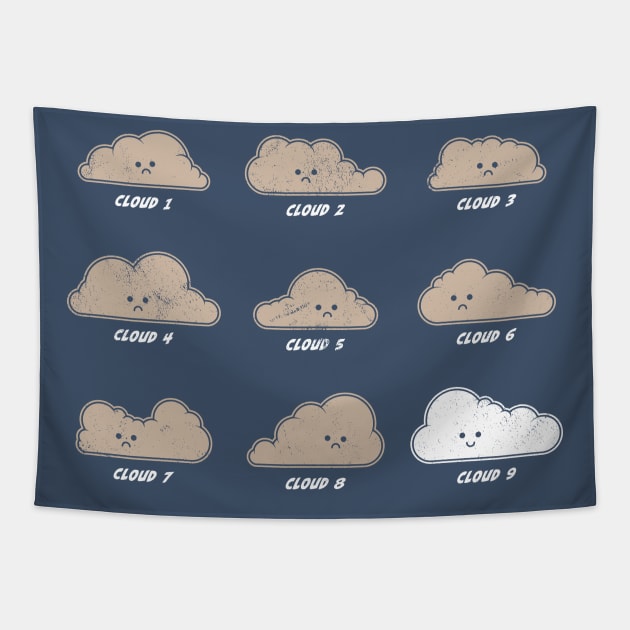 Cloud 9 — Smiling Cloud Cartoon Tapestry by Phil Tessier