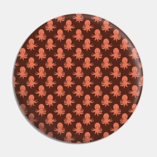 Orange Octopus Pattern Pin