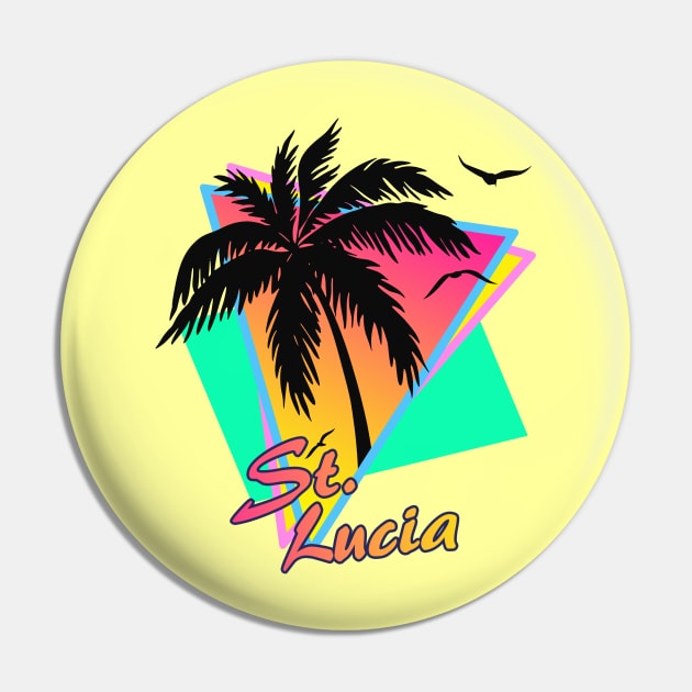 St. Lucia Cool 80s Sunset Pin by Nerd_art