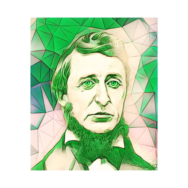 Ralph Waldo Emerson Green Portrait | Ralph Waldo Emerson Artwork 7 by JustLit