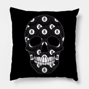 8 Ball Skull Pillow