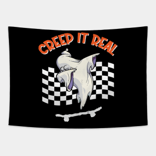 CREEP IT REAL Halloween Dabbing Ghost Tapestry