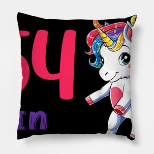 I Turned 54 in quarantine Cute Unicorn Pillow