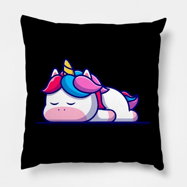 Sleepy Cute Unicorn Pillow by Scipio