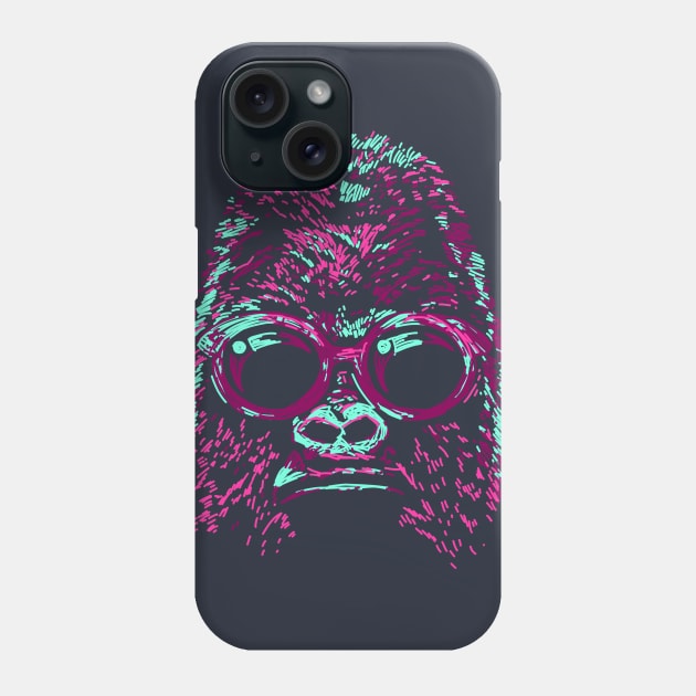 Sketchy Face Gorilla Phone Case by machmigo