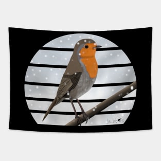 Robin Winter Snow Bird Watching Birding Ornithologist Gift Tapestry