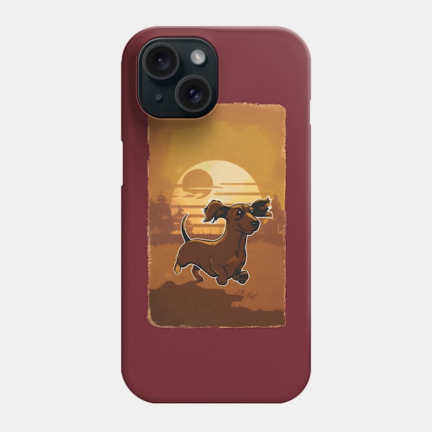 Dachshund Retro Vintage Sunset Phone Case by Cheeky BB