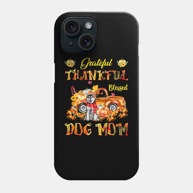 Husky Truck Pumpkin Thankful Grateful Blessed Dog Mom Phone Case by Benko Clarence