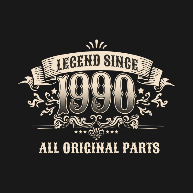 Retro Vintage Birthday Legend since 1990 All Original Parts by star trek fanart and more