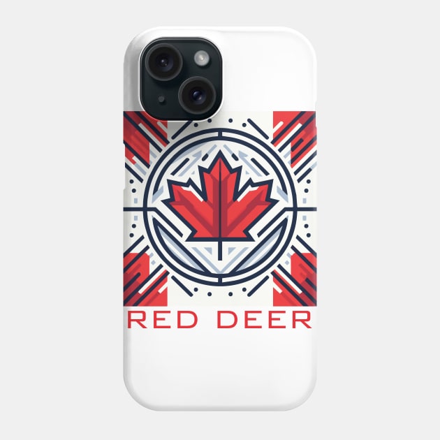 Red Deer Alberta Canada Flag Phone Case by Heartsake