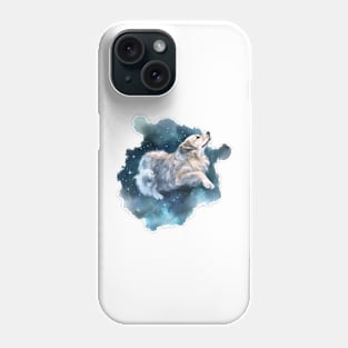 Celestial Space Dog Watercolor Art Phone Case