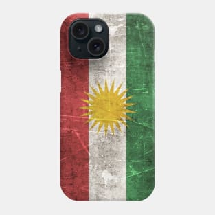 Vintage Aged and Scratched Kurdish Flag Phone Case