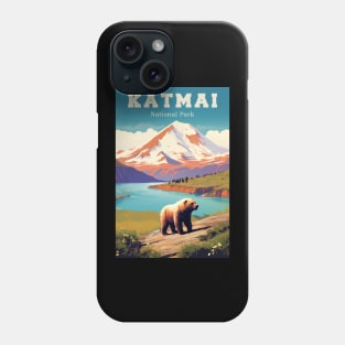 Katmai National Park Travel Poster Phone Case