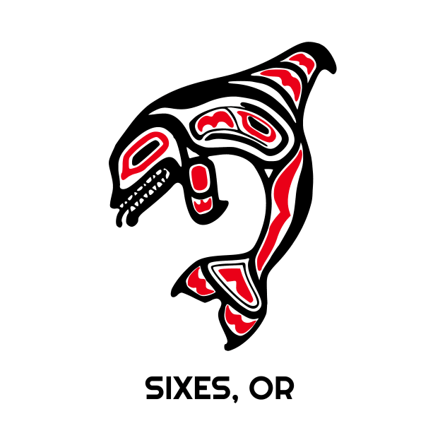 Sixes, Oregon Red Orca Killer Whales Native American Indian Tribal Gift by twizzler3b