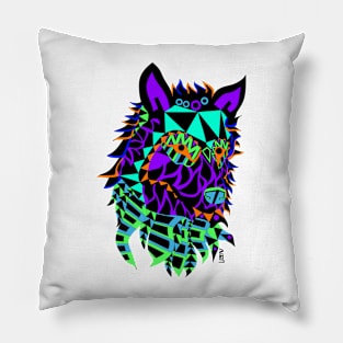 cute wolf ecopop art pattern Pillow