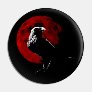 Blood Moon Raven Pin