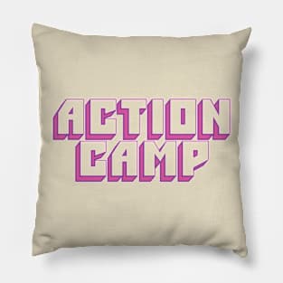 Action Camp Big Muff logo (Pink + Purple) Pillow