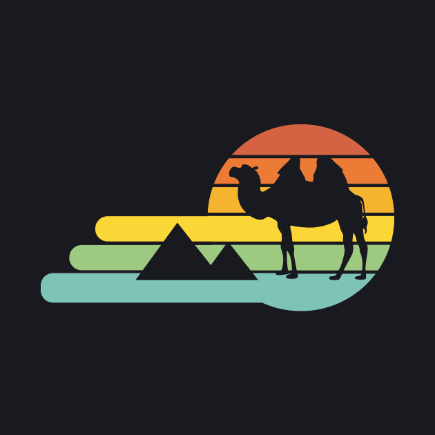 Camel Egypt with vintage sun by Foxxy Merch