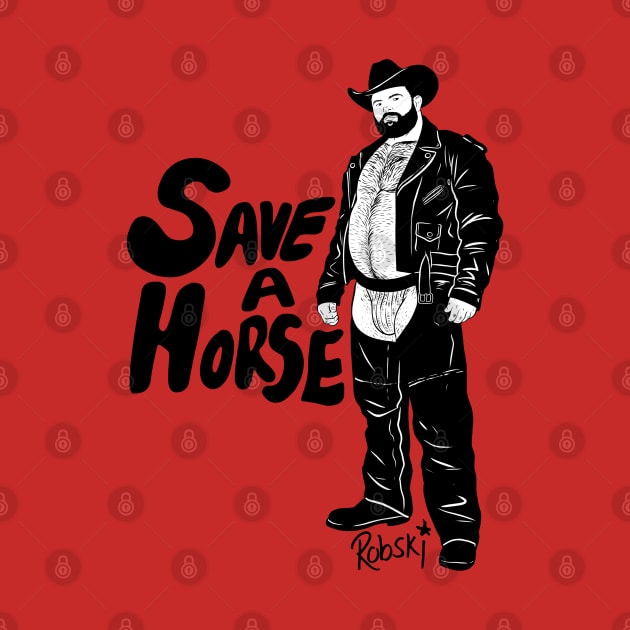 Save a Horse - Black lines by RobskiArt