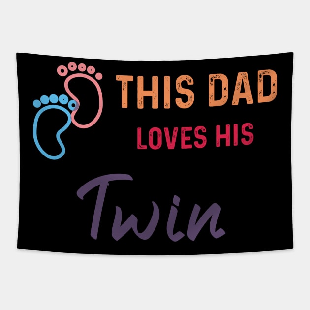 This Dad Loves His Twins Tapestry by LaroyaloTees