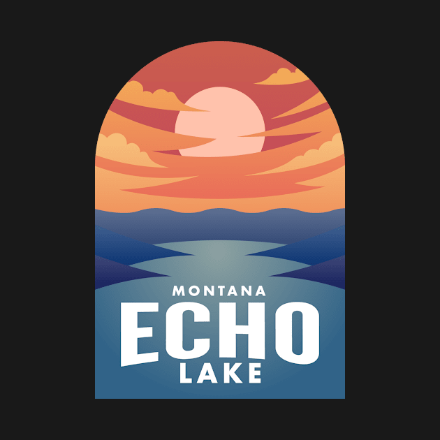 Echo Lake MT Retro Sunset by HalpinDesign