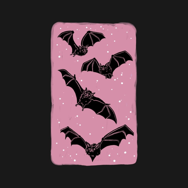 Night Bats in Pink by HeyRockee