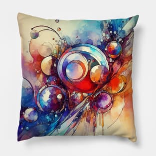 Psychedelic looking abstract illustration of stained glass Pillow