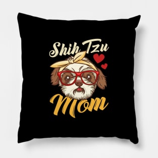 Shih Tzu Mom print for Women Dog Lover Gift Pillow