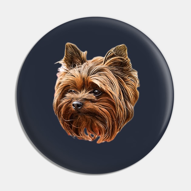 Yorkshire Terrier - Yorkie Dog Face Pin by ElegantCat