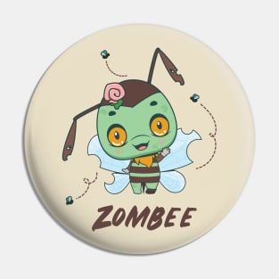 Zombee pun design Pin