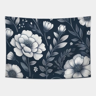 White Flowers Tapestry