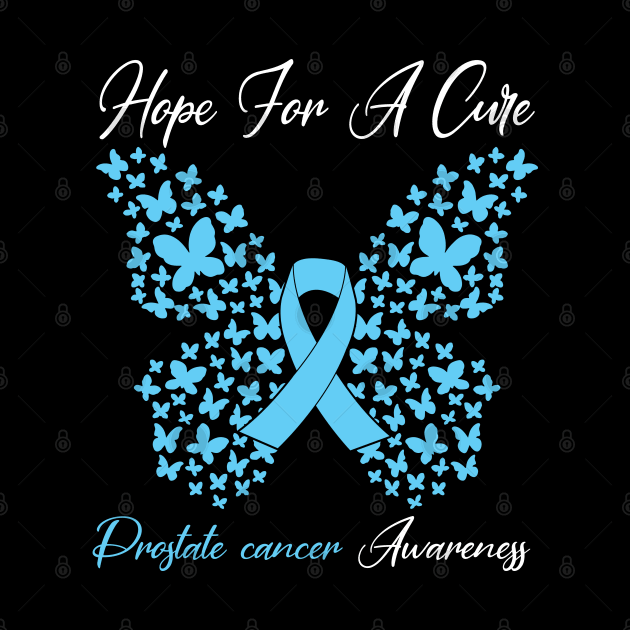 Hope For A Cure  Butterfly Gift 3 Prostate cancer by HomerNewbergereq