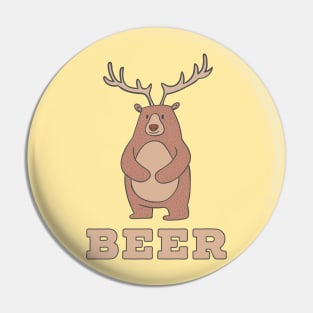 Funny Beer Bear Deer Pin