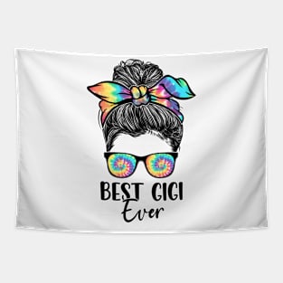 Best Gigi Ever Tie Dye Messy Bun Bandana Mother's Day Tapestry