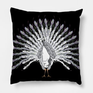 White Peacock Pillow