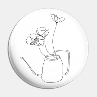 Line Art Flower Can Pin