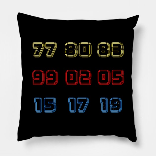 Saga Release Years Pillow by LazyDayGalaxy