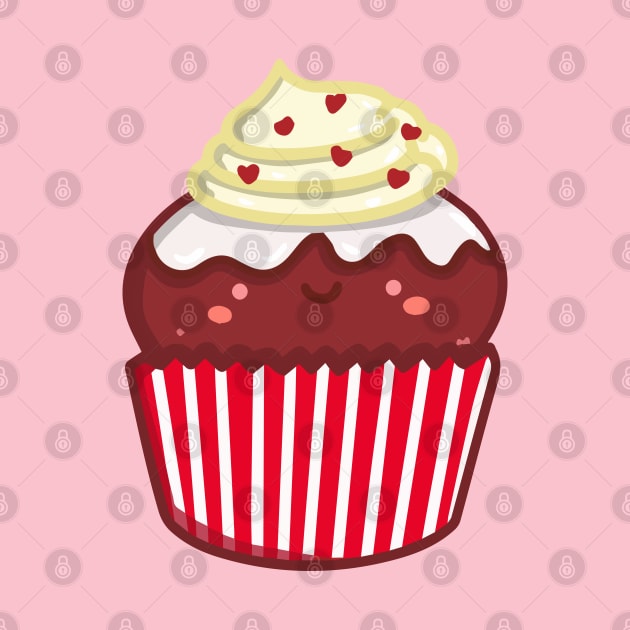 Red velvet cupcake doodle design by Marie.c.doodles